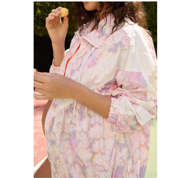 Free People FP Movement x Hatch Under The Sun Maternity Zip Up Windbreaker L NWT - Picture 2 of 6